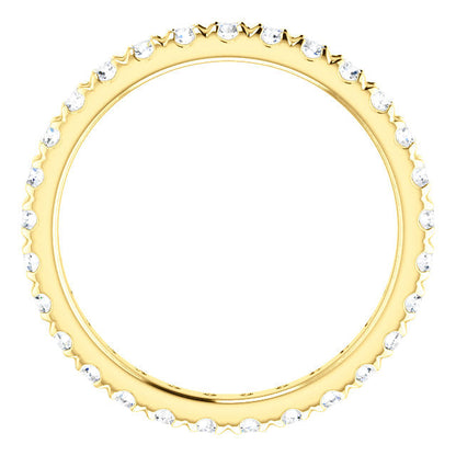 Round Brilliant French Set Moissanite Eternity Band - I Heart Moissanites