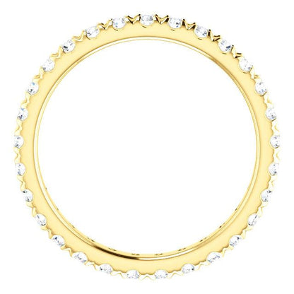 Round Brilliant French Set Moissanite Eternity Band - I Heart Moissanites