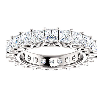 6.60ct Princess Moissanite Eternity Band - I Heart Moissanites