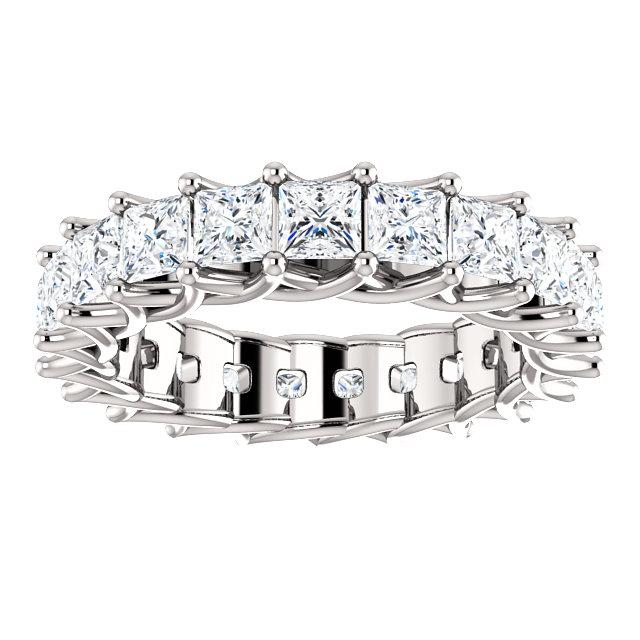 6.30ct Princess Moissanite Eternity Band - I Heart Moissanites