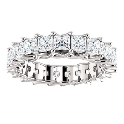 6.30ct Princess Moissanite Eternity Band - I Heart Moissanites