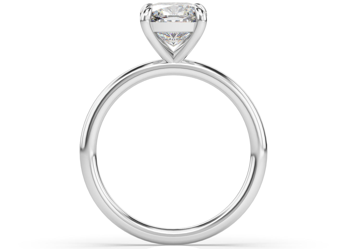 Four Claw White Gold Cushion Solitaire Engagement Ring
