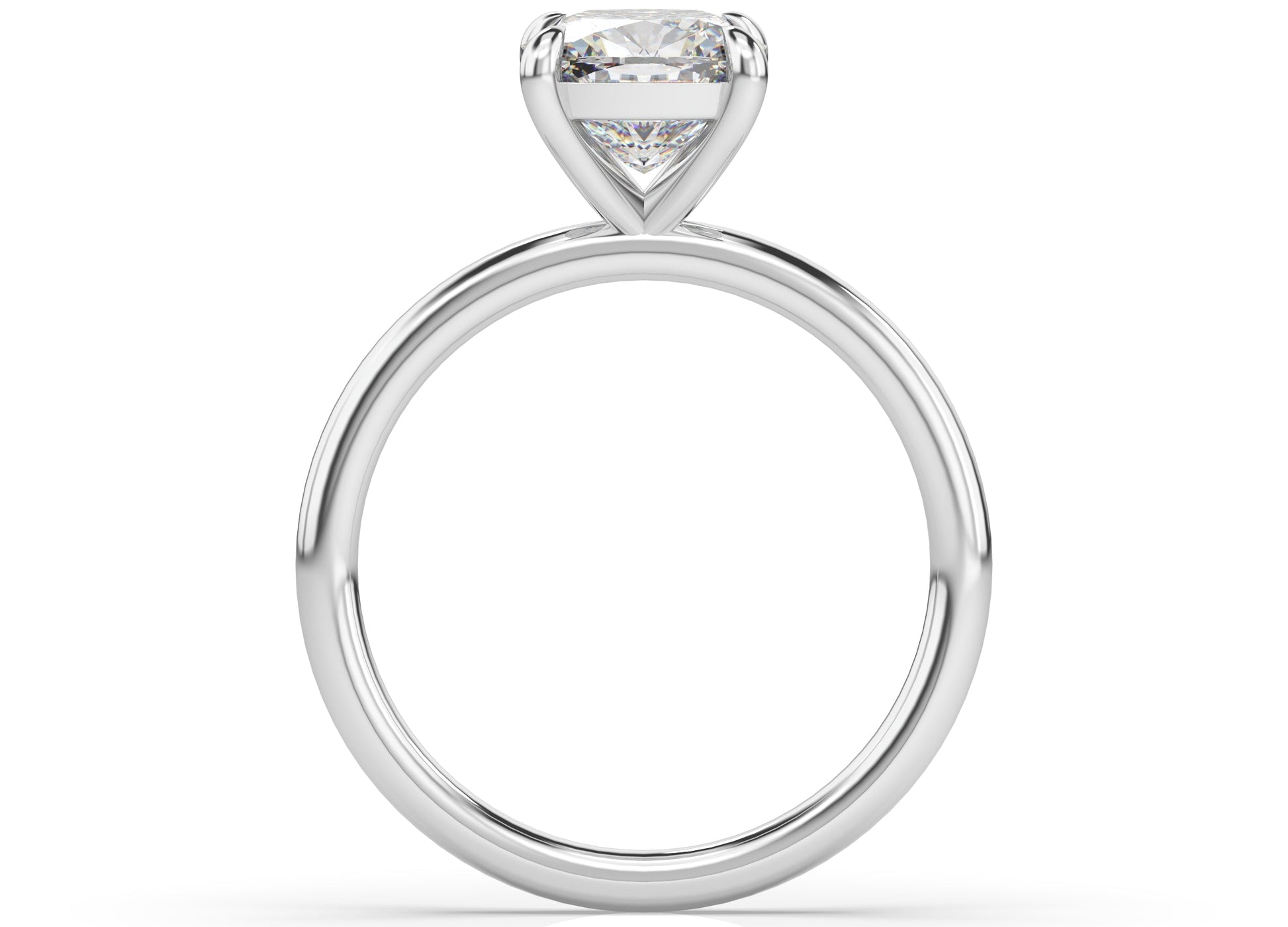 Four Claw White Gold Cushion Solitaire Engagement Ring