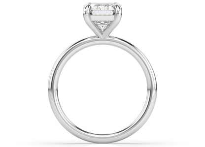 Four Claw White Gold Emerald Solitaire Engagement Ring