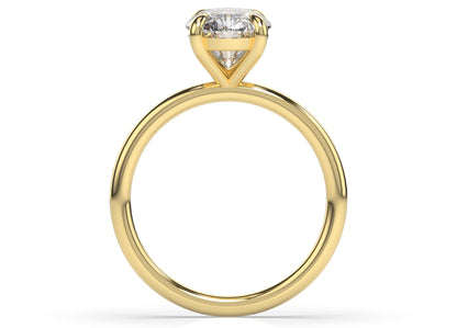 Four Claw Yellow Gold Oval Solitaire Engagement Ring