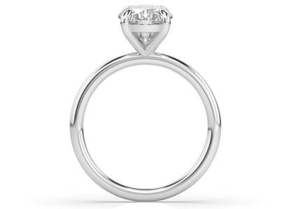 Four Claw White Gold Oval Solitaire Engagement Ring