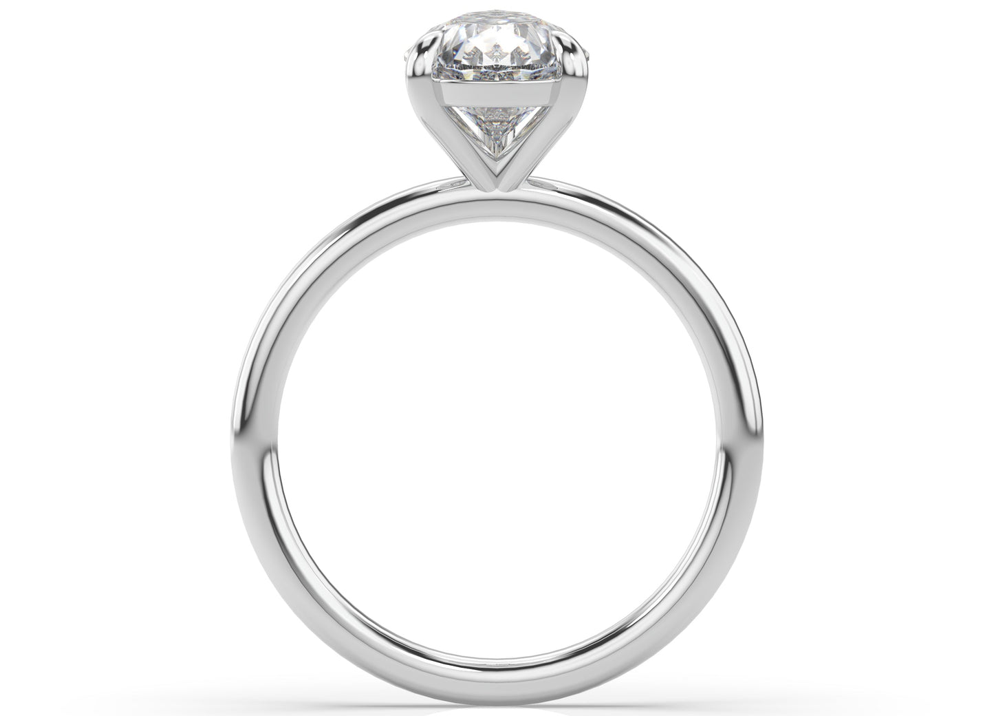 Four Claw White Gold Pear Solitaire Engagement Ring
