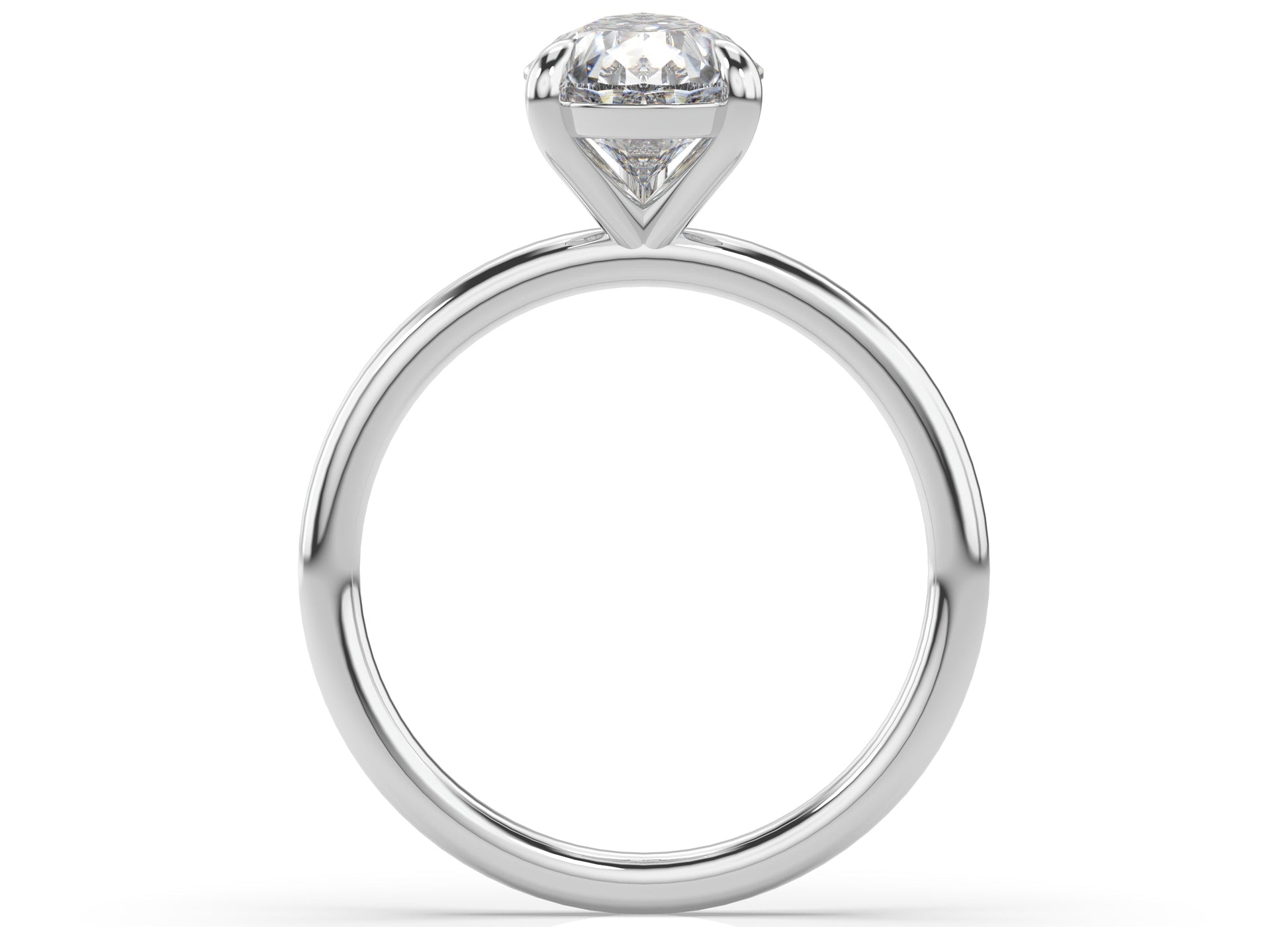Four Claw White Gold Pear Solitaire Engagement Ring