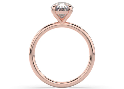Four Claw Rose Gold Pear Solitaire Engagement Ring