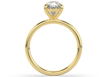 Four Claw Yellow Gold Pear Solitaire Engagement Ring