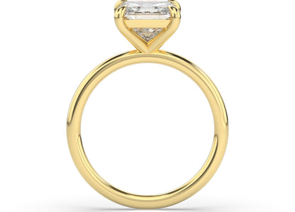 Four Claw Princess Yellow Gold Solitaire Engagement Ring