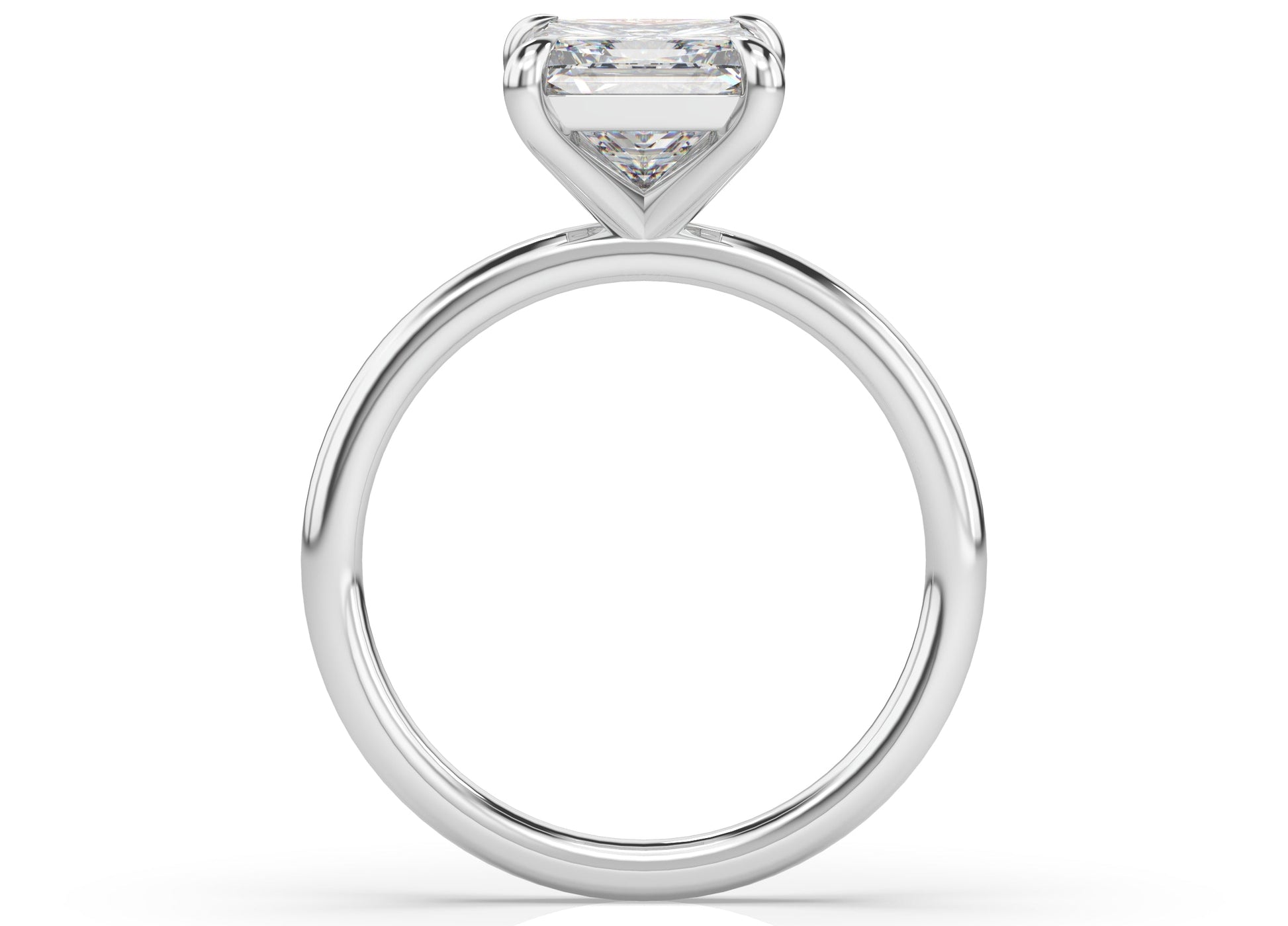 Four Claw Princess White Gold Solitaire Engagement Ring