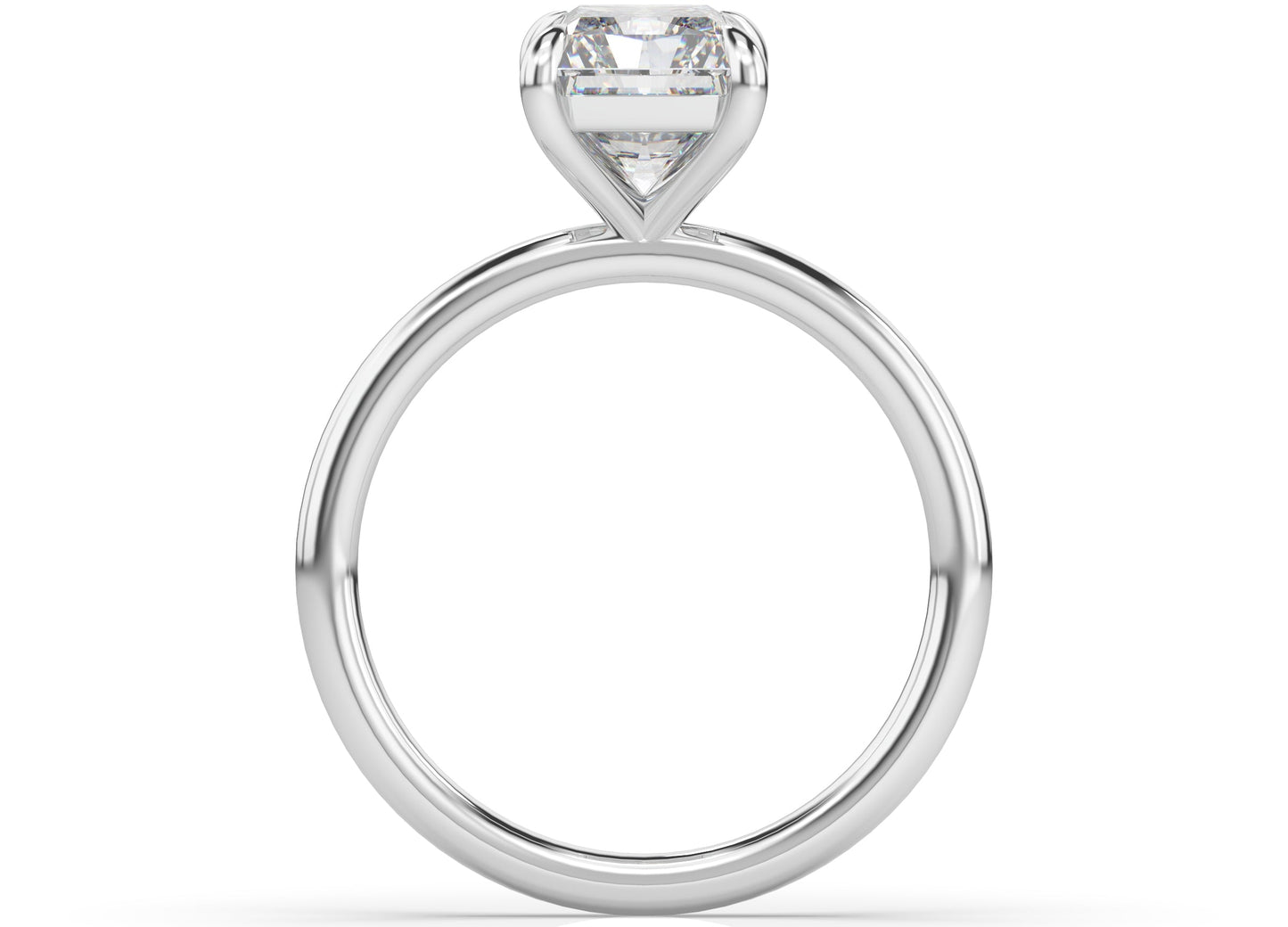 Four Claw Radiant White Gold Solitaire Engagement Ring