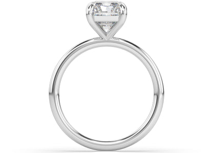 Four Claw Radiant White Gold Solitaire Engagement Ring