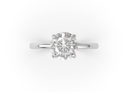 Four Claw Round Brilliant White Gold Solitaire Engagement Ring
