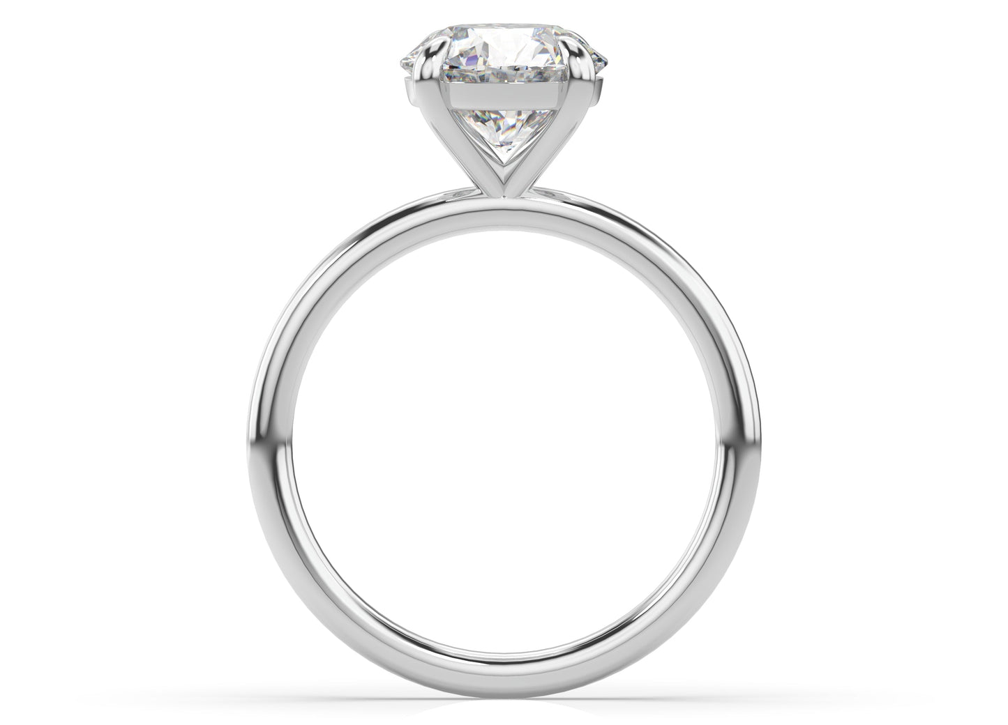 Four Claw Round Brilliant White Gold Solitaire Engagement Ring