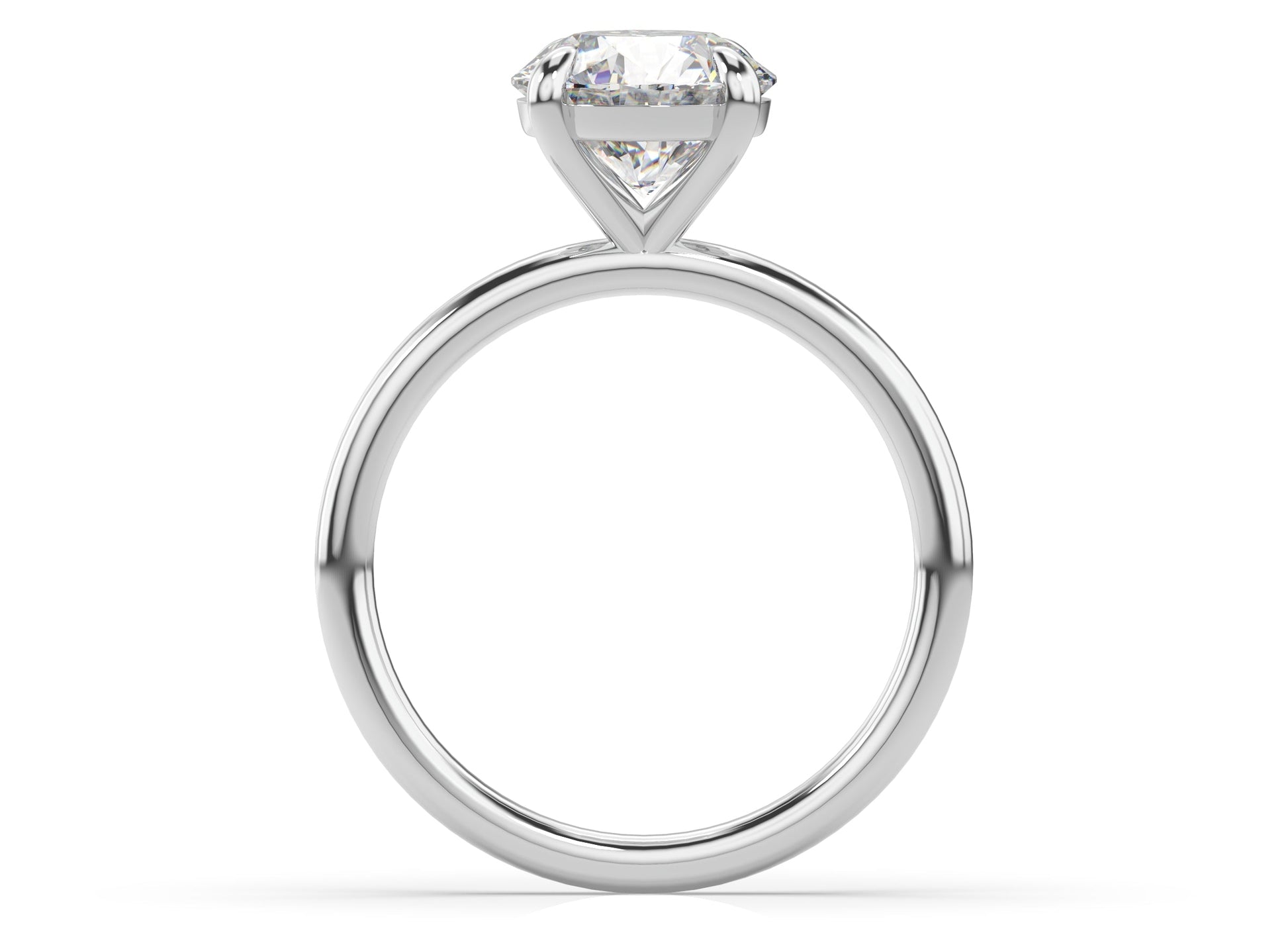 Four Claw Round Brilliant White Gold Solitaire Engagement Ring