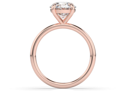 Four Claw Round Brilliant Rose Gold Solitaire Engagement Ring
