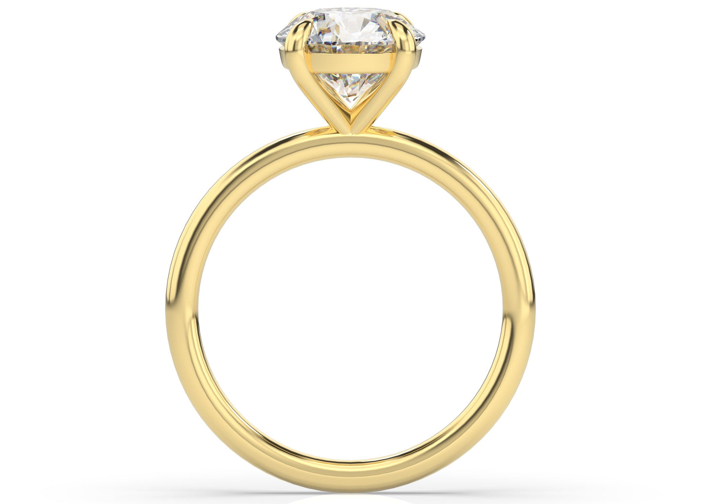Four Claw Round Brilliant Yellow Gold Solitaire Engagement Ring