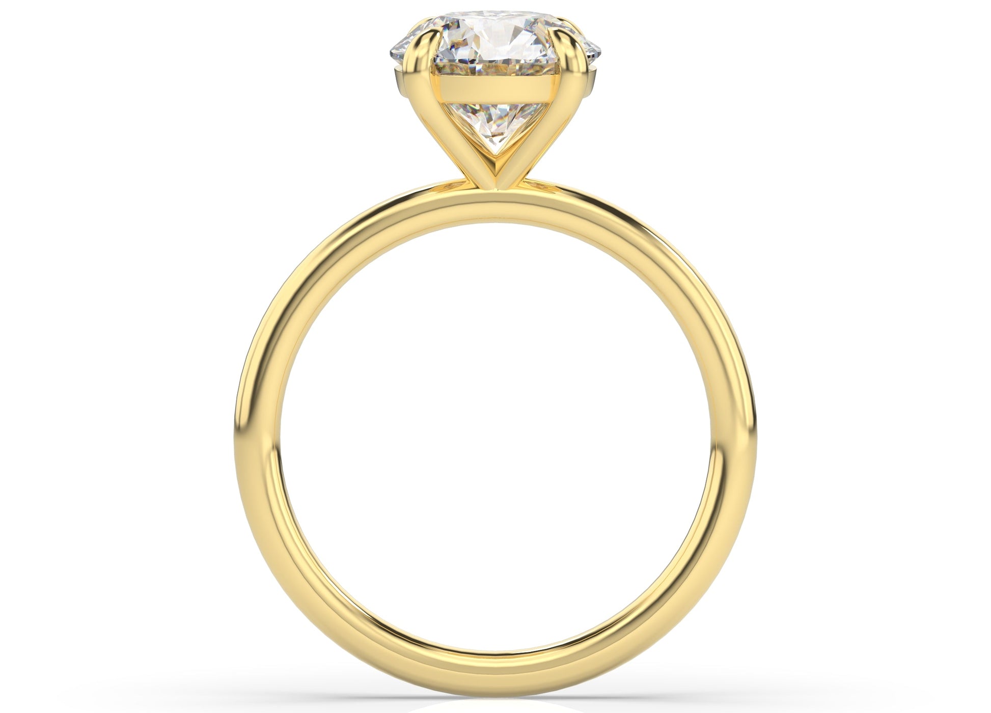 Four Claw Round Brilliant Yellow Gold Solitaire Engagement Ring
