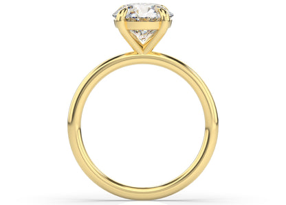Four Claw Round Brilliant Yellow Gold Solitaire Engagement Ring