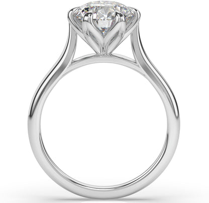 Round Brilliant White Gold Six Claw Solitaire Lab Diamond Engagement Ring 