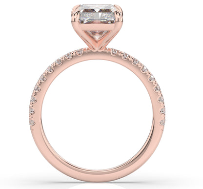 Radiant Rose Gold Claw Set Style Engagement Ring 