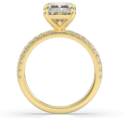Radiant Yellow Gold Claw Set Style Engagement Ring 