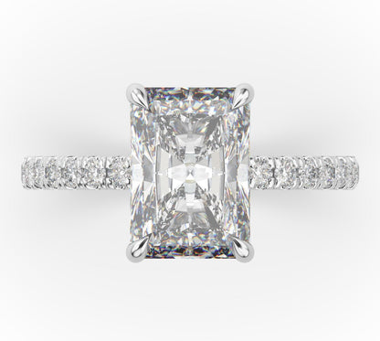 Radiant White Gold Claw Set Style Engagement Ring 