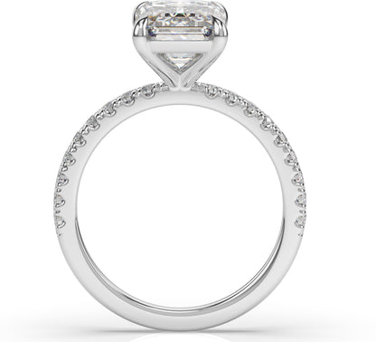 Emerald White Gold Claw Set Style Engagement Ring 