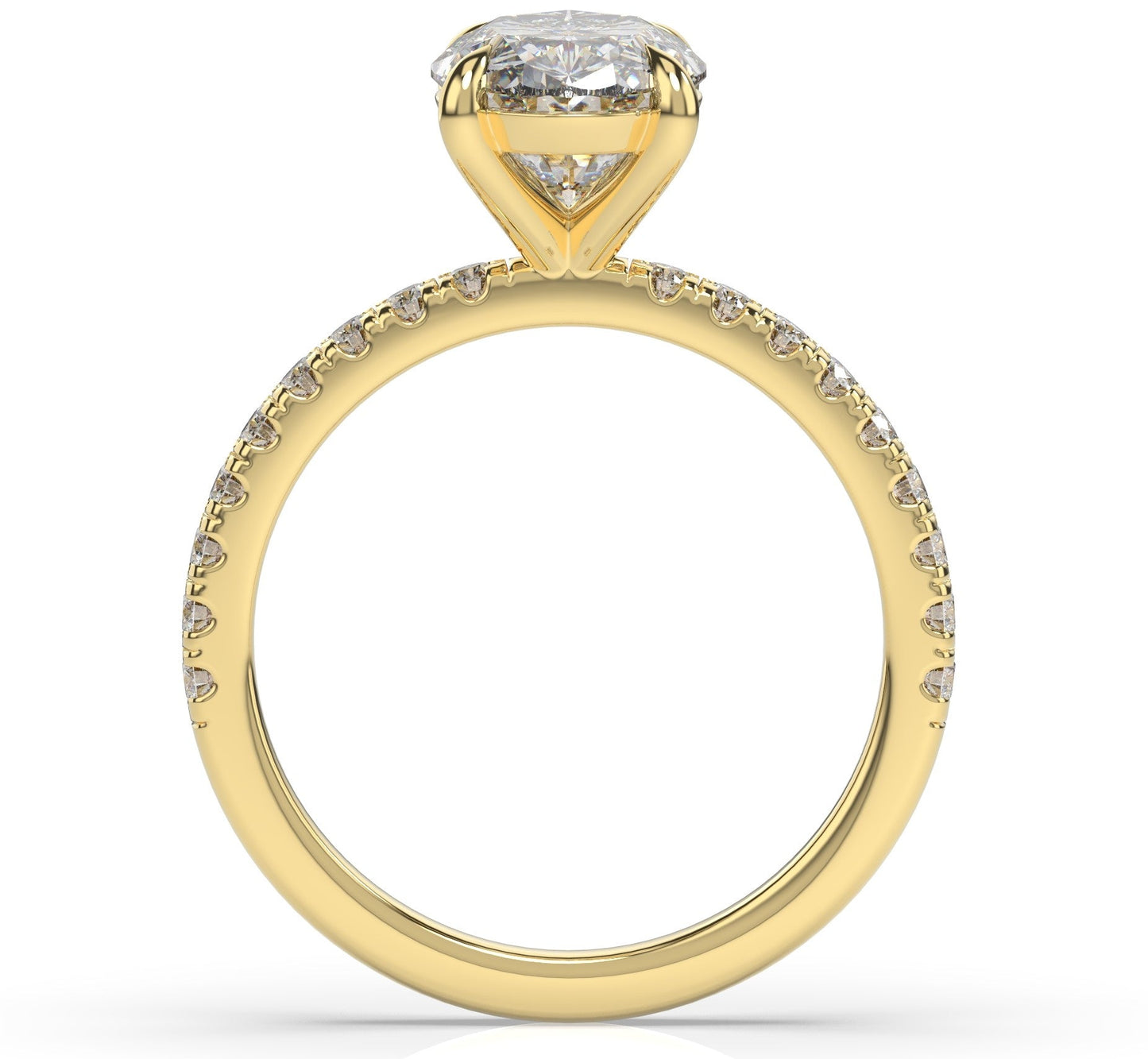 Oval Yellow Gold Claw Set Style Engagement Ring 