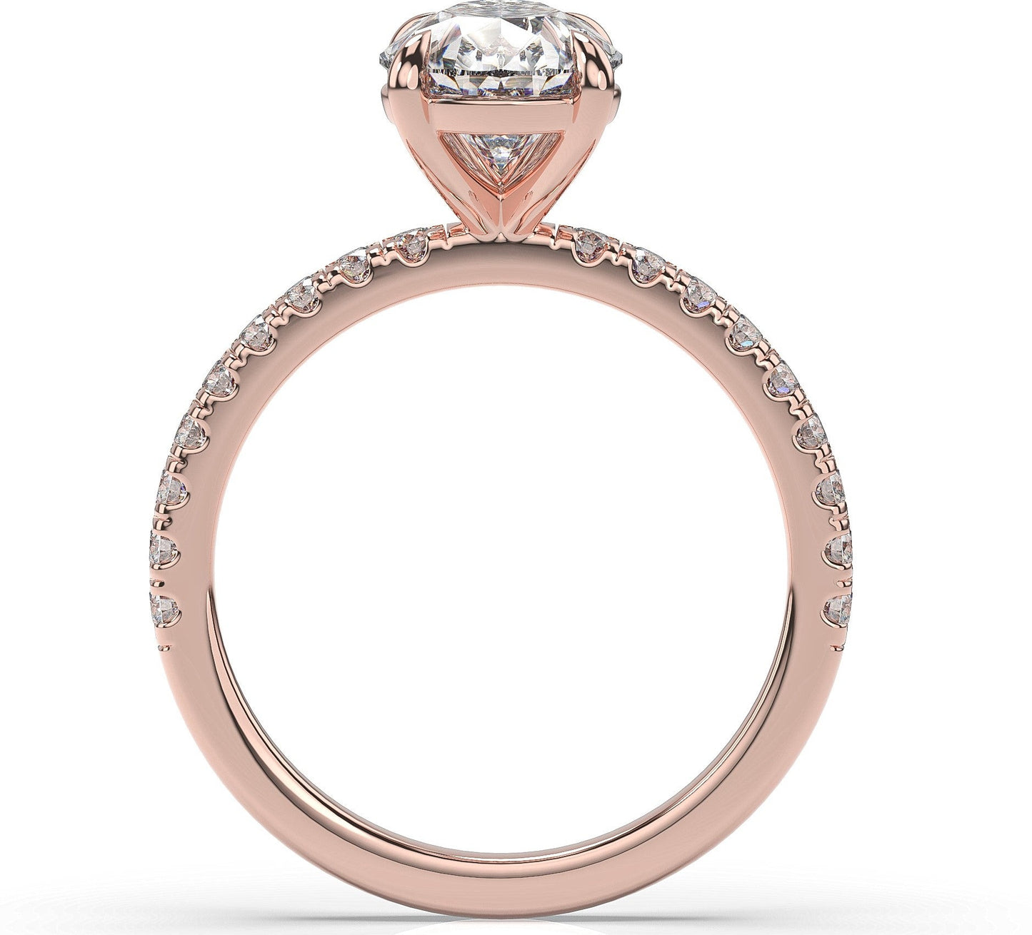 Pear Rose Gold Claw Set Style Engagement Ring 
