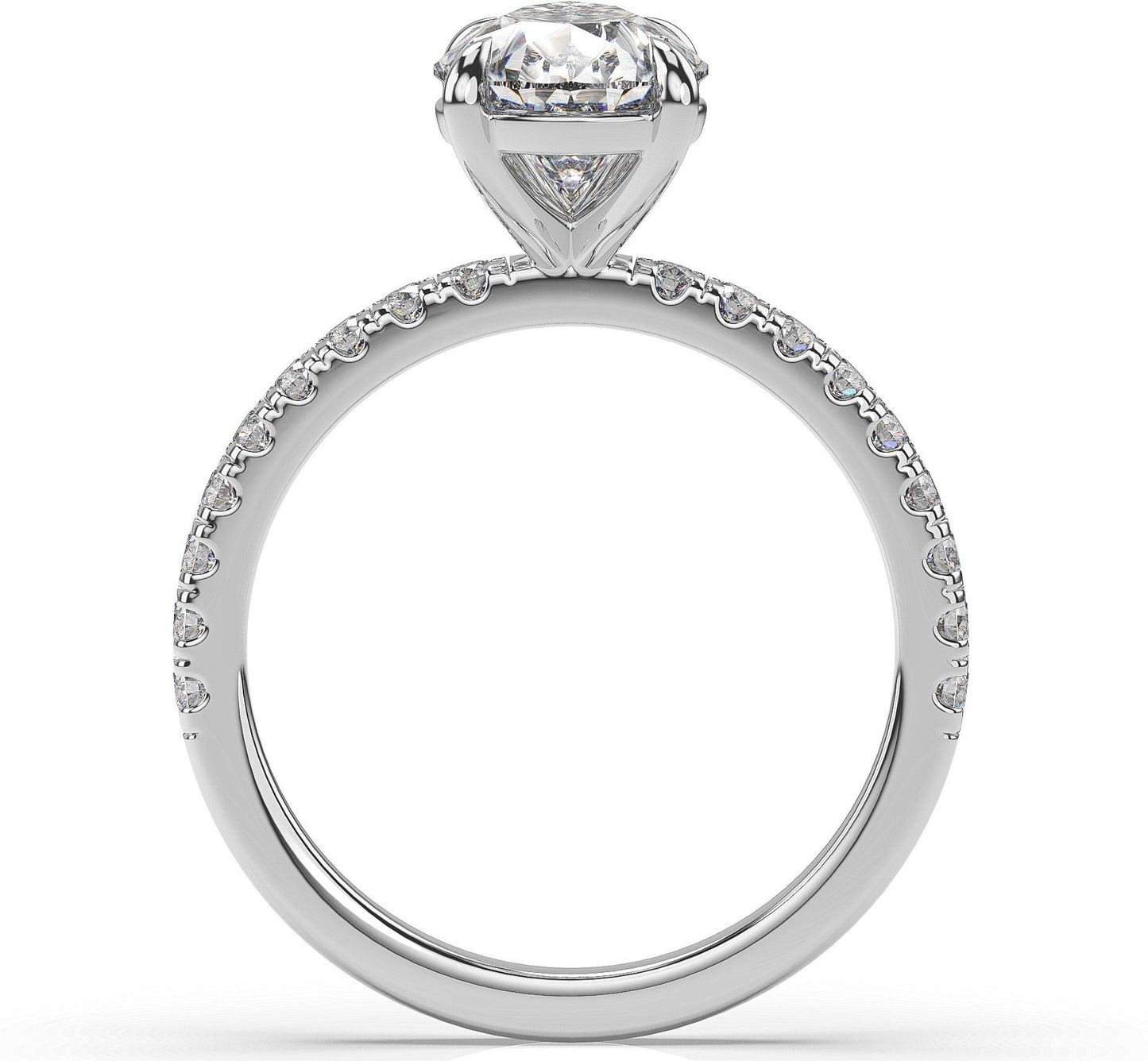 Pear White Gold Claw Set Style Engagement Ring 