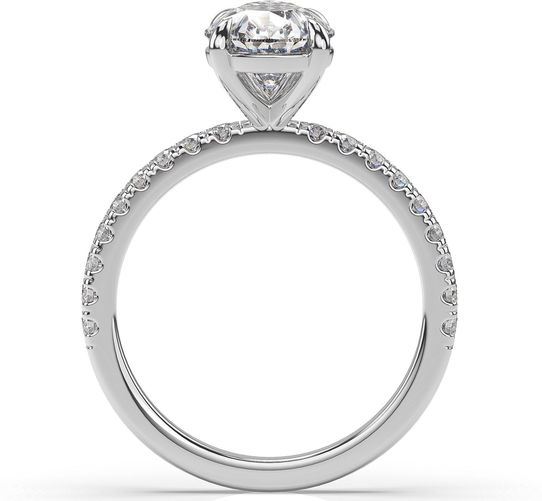 Pear White Gold Claw Set Style Engagement Ring 