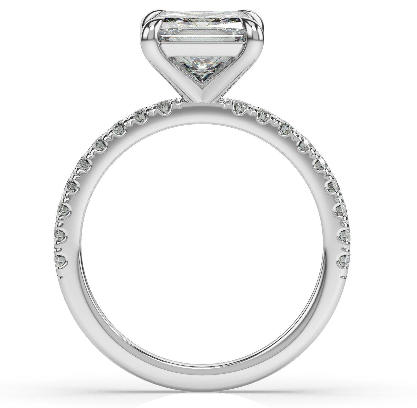Princess White Gold Claw Set Style Engagement Ring 