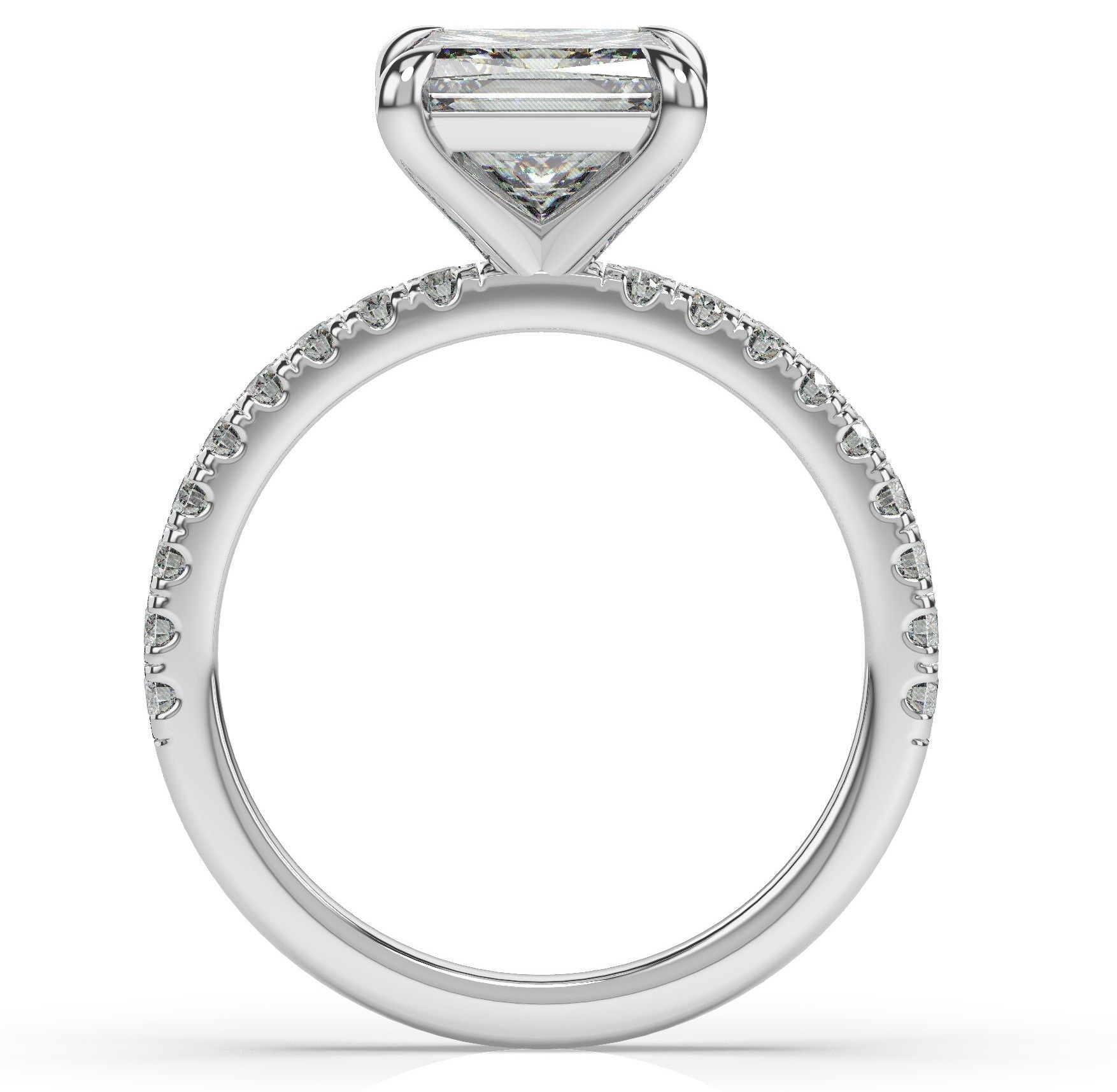 Princess White Gold Claw Set Style Engagement Ring 