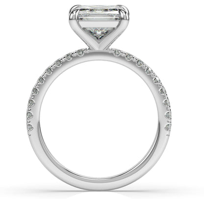 Princess White Gold Claw Set Style Engagement Ring 