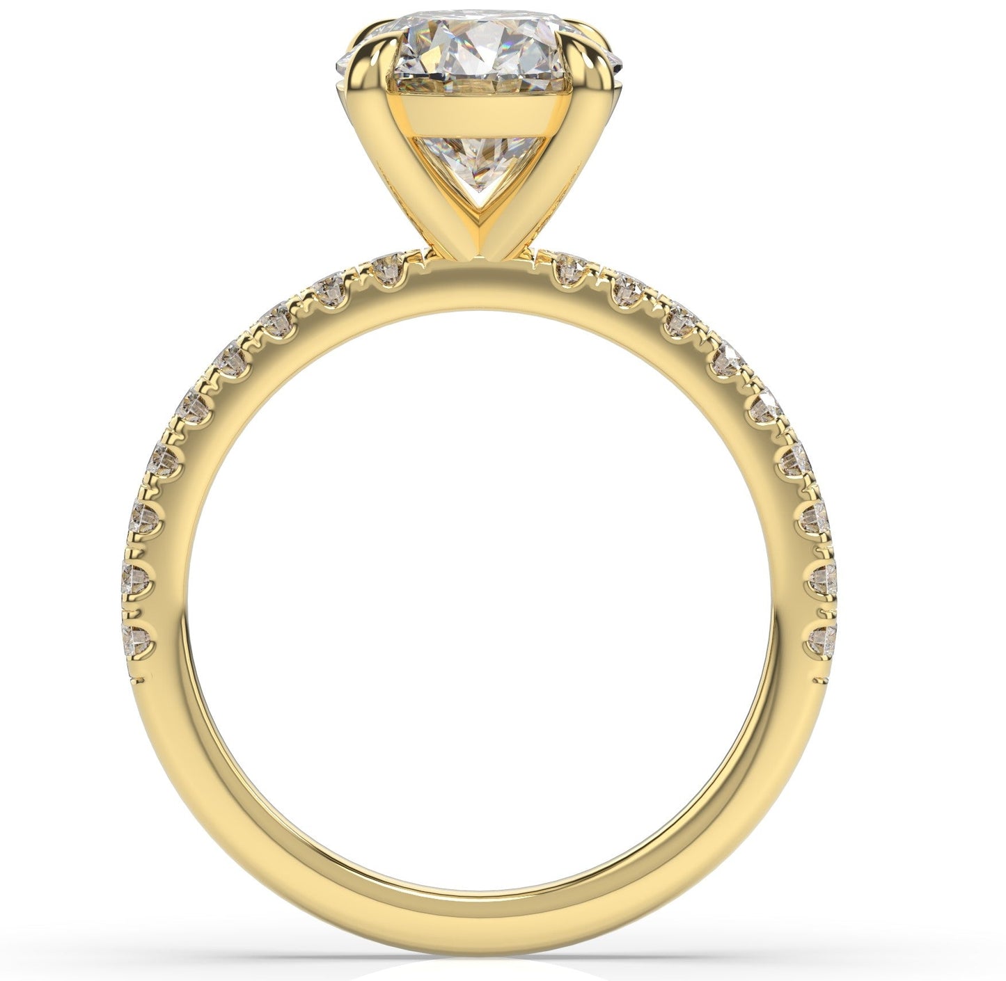 Round Brilliant Yellow Gold Claw Set Style Engagement Ring 