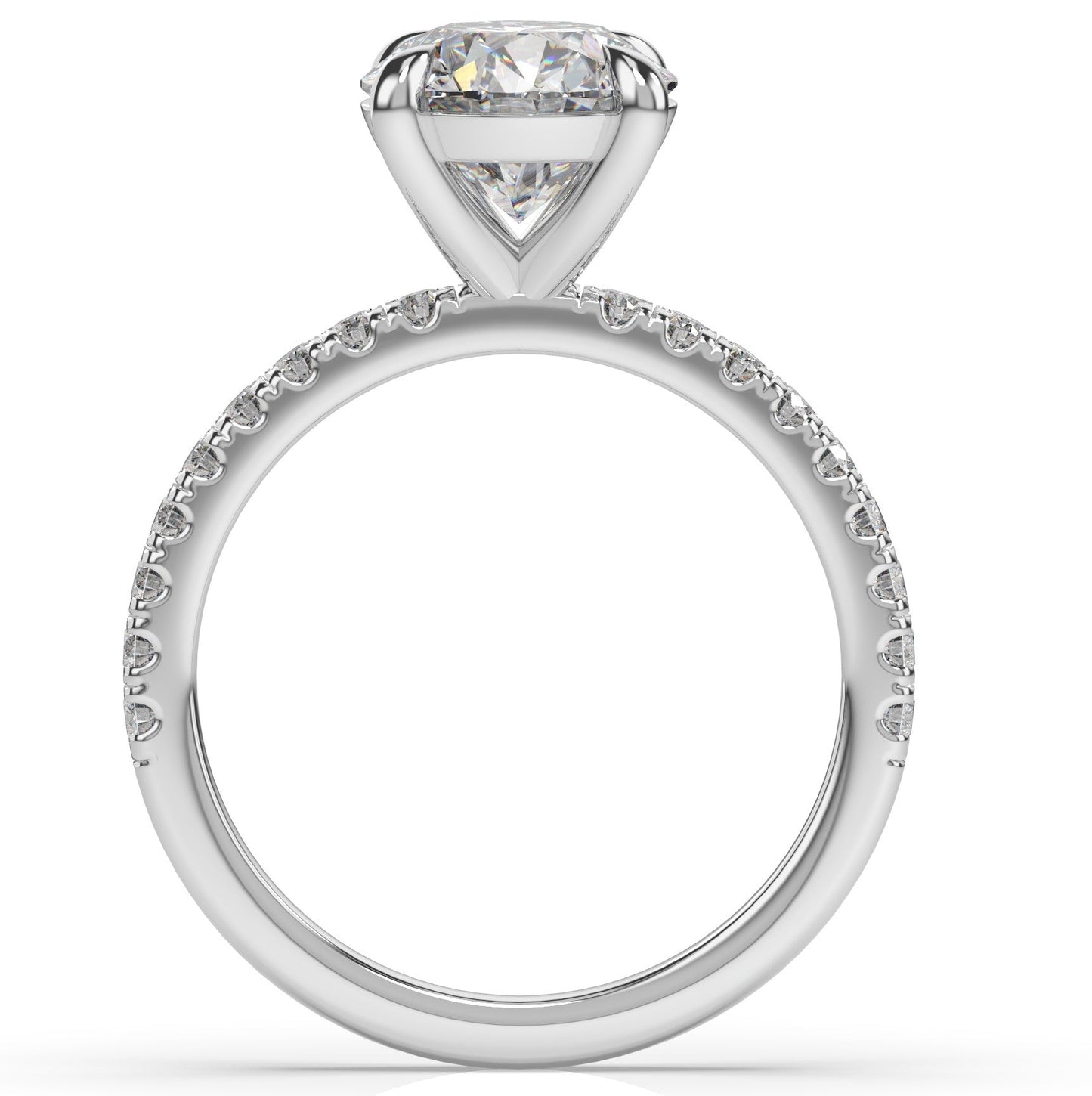 Round Brilliant White Gold Claw Set Style Engagement Ring 
