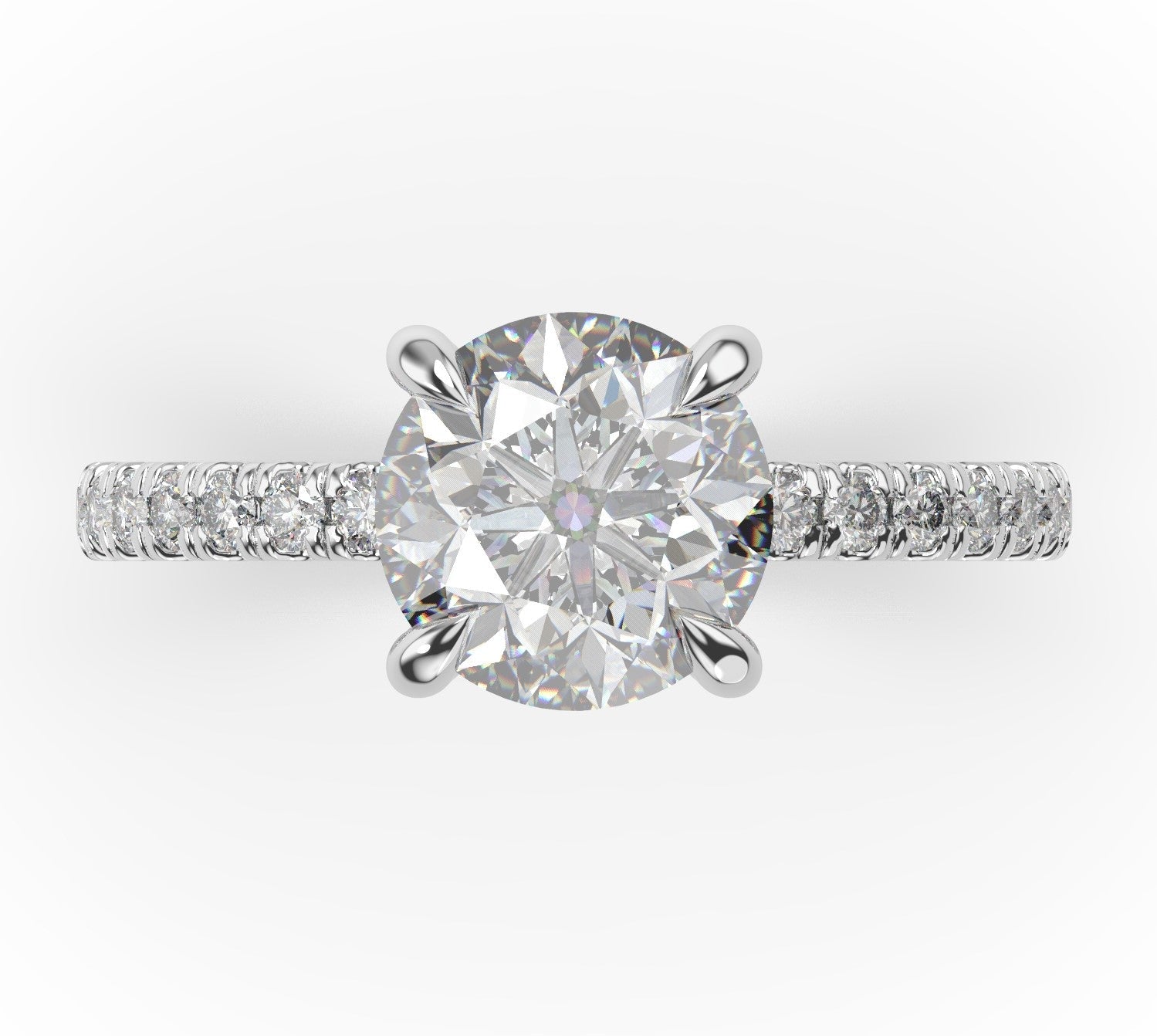 Round Brilliant White Gold Claw Set Style Engagement Ring 