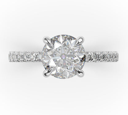Round Brilliant White Gold Claw Set Style Engagement Ring 