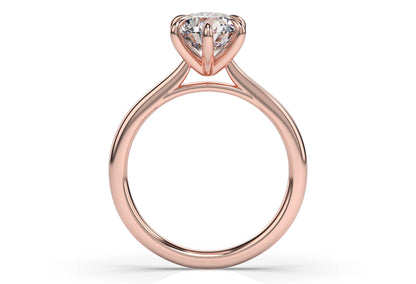 Round Brilliant Rose Gold Six Claw Solitaire Engagement Ring