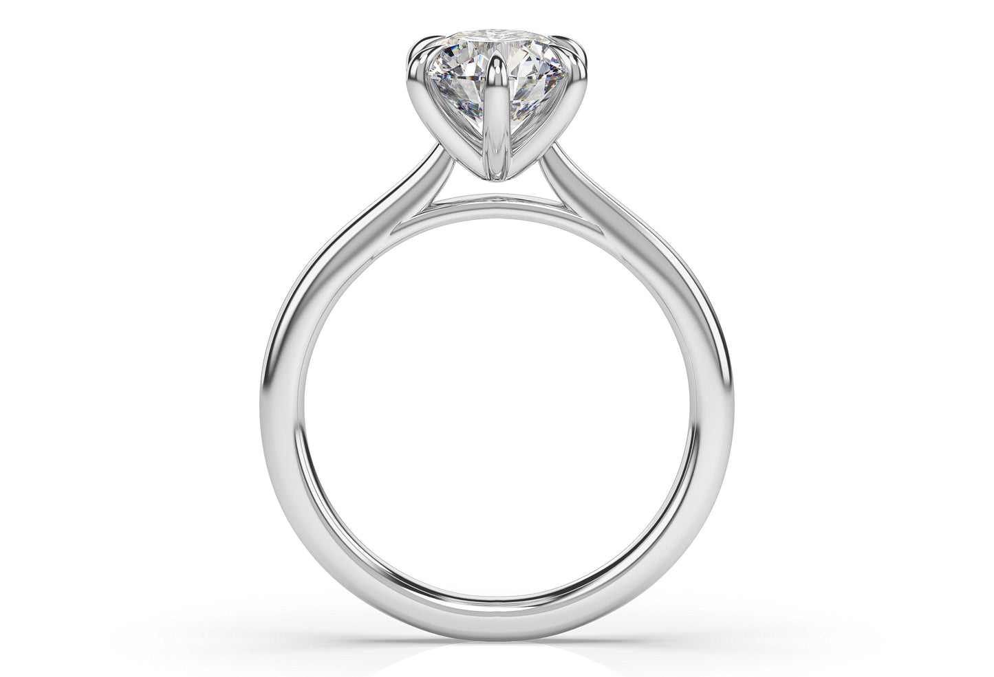 Round Brilliant White Gold Six Claw Solitaire Engagement Ring