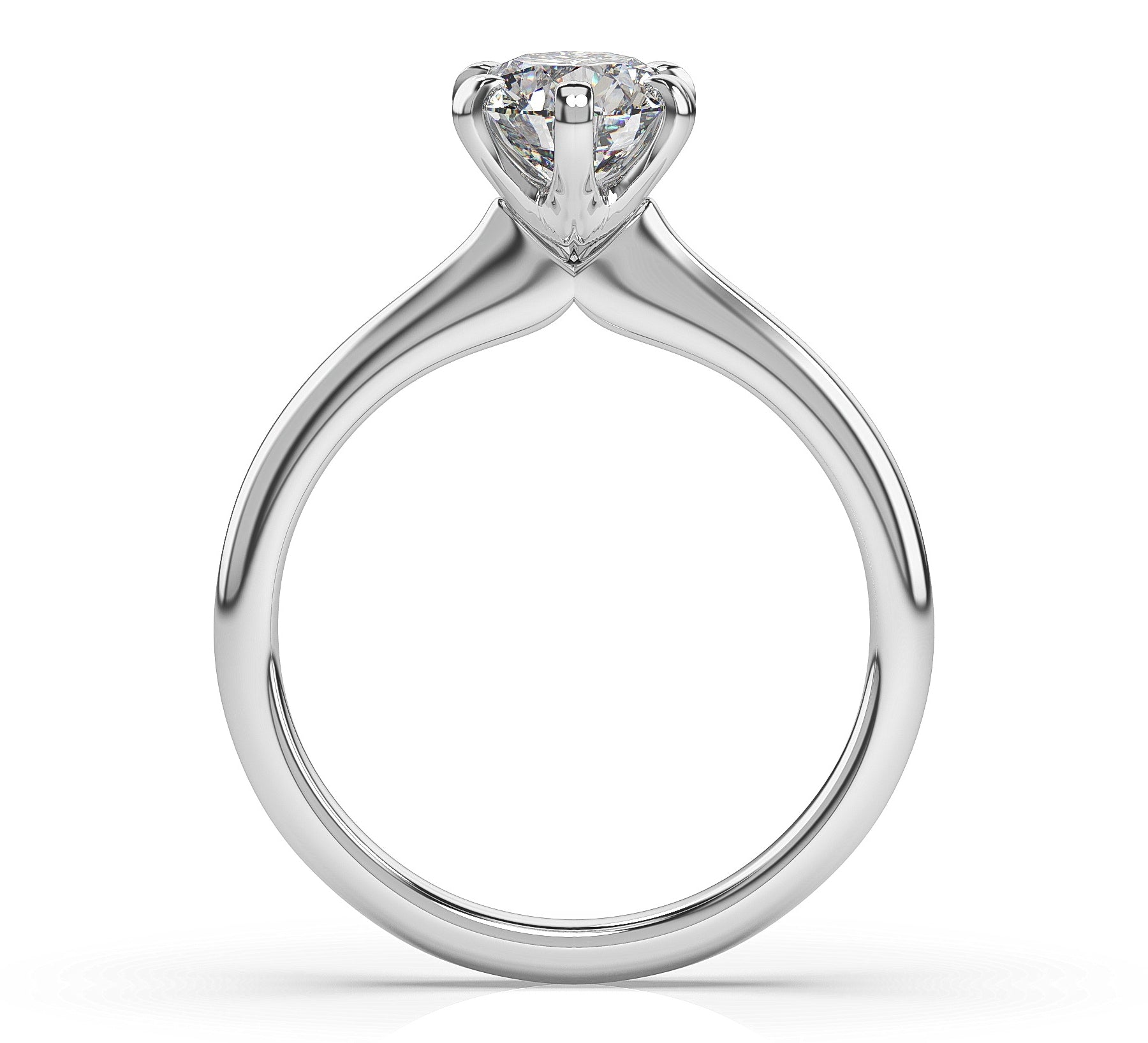 Round Brilliant White Gold Six Claw Solitaire Engagement Ring