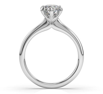 Round Brilliant White Gold Six Claw Solitaire Engagement Ring