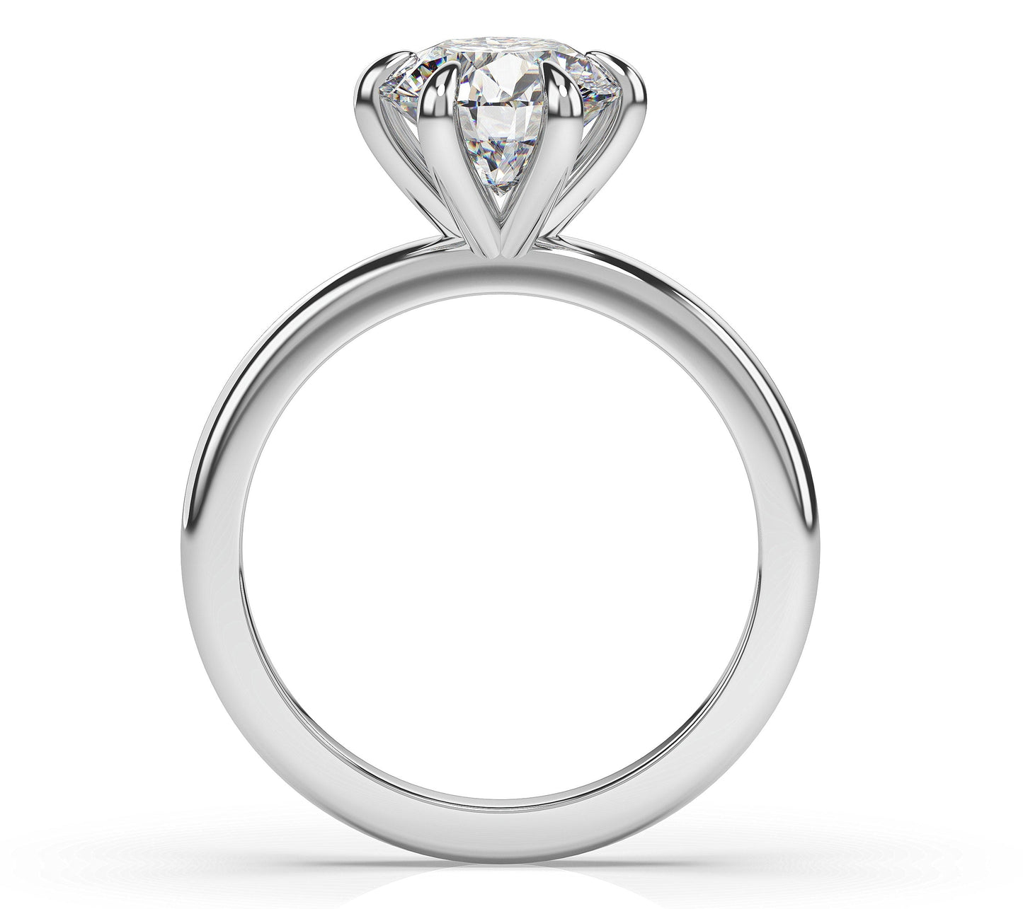 Round Brilliant White Gold Six Claw Solitaire Engagement Ring