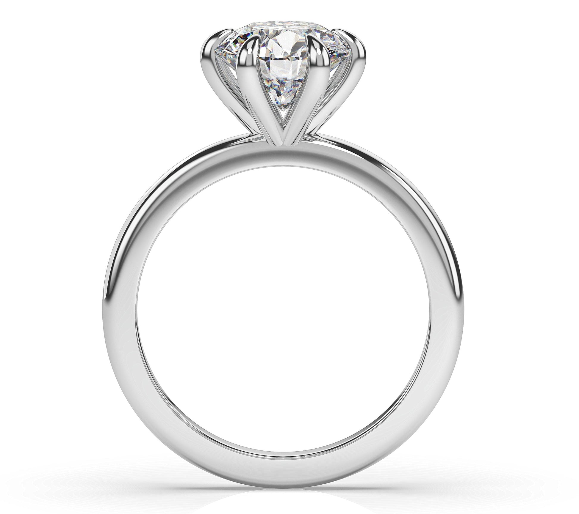 Round Brilliant White Gold Six Claw Solitaire Engagement Ring