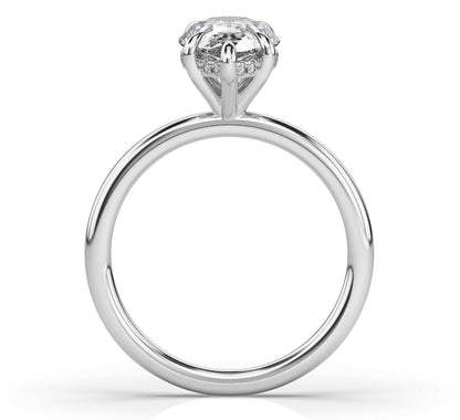 Pear White Gold Hidden Halo Solitaire Engagement Ring