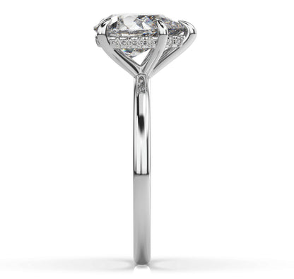 Pear White Gold Hidden Halo Solitaire Engagement Ring