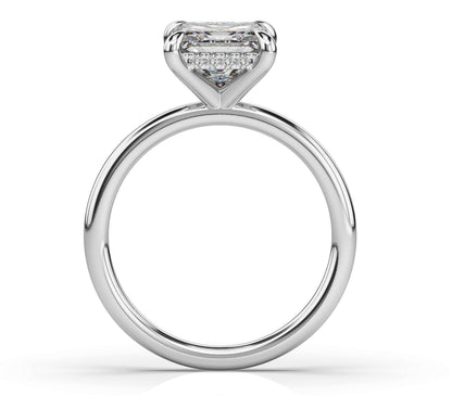 Princess White Gold Hidden Halo Solitaire Engagement Ring